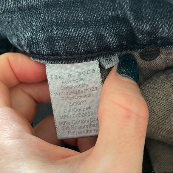 Rag & Bone Nina High-Rise Ziggy Wash Blue Stretch Denim Cigarette Jeans EUC 26 - Picture 7 of 10